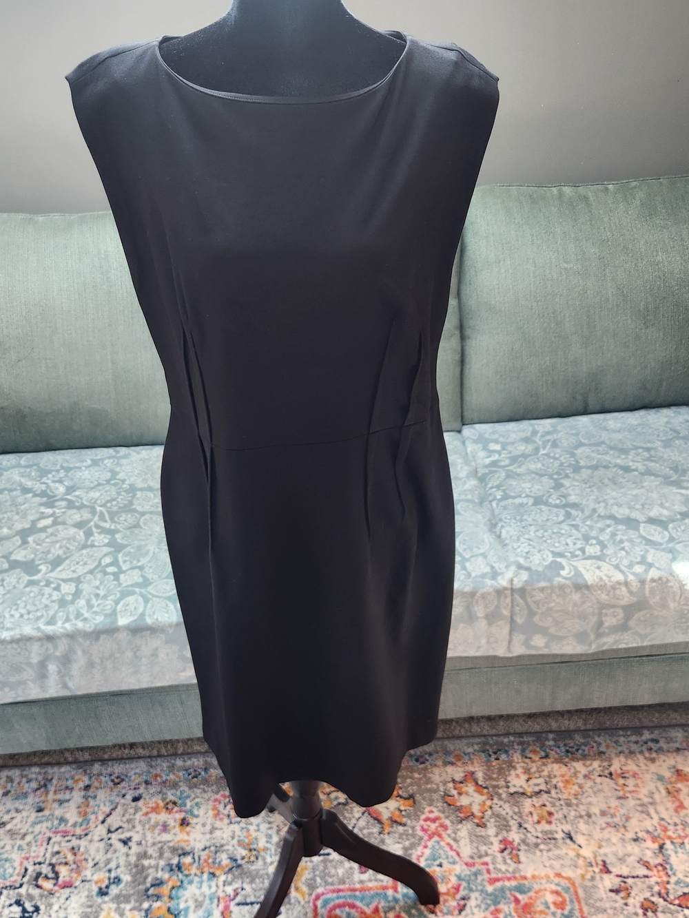 LOFT Black Sleeveless Midi Sheath Dress Size 12P Petite